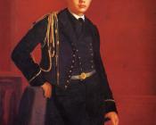 埃德加 德加 : Achille De Gas (The Artist Brother) in the Uniform of a Cade